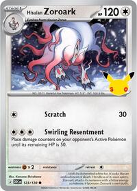 Hisuian Zoroark - 123/128 - Holofoil - NM - Common - 30th Celebration