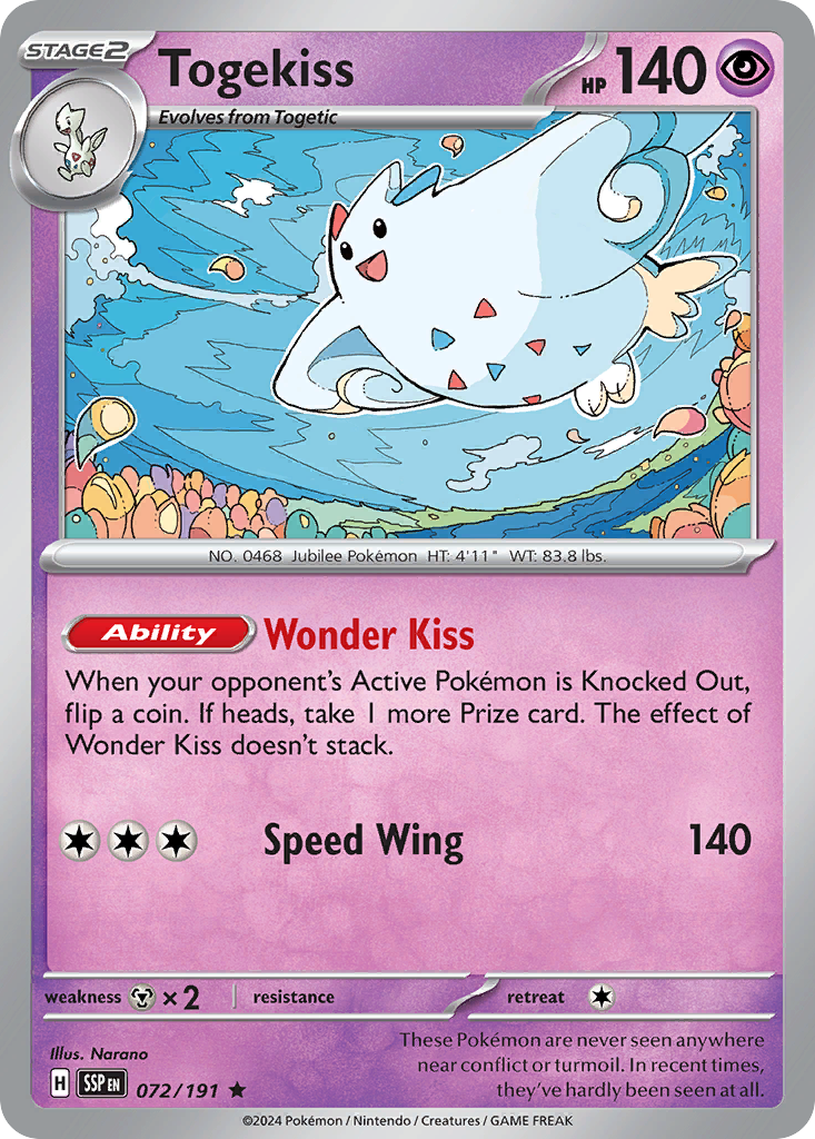 Togekiss - 72/191 - Holofoil - NM - Rare - Surging Sparks