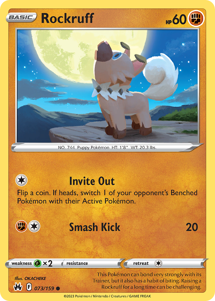 Rockruff - 73/159 - Normal - NM - Common - Crown Zenith