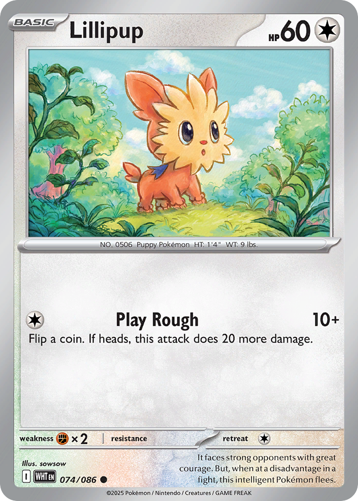 Lillipup - 74/86 - Reverse Holofoil - NM - Common - White Flare