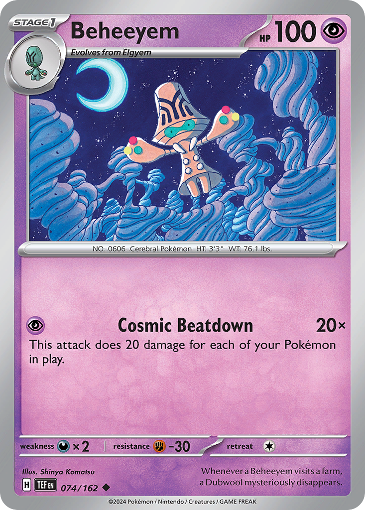 Beheeyem - 74/162 - Reverse Holofoil - NM - Uncommon - Temporal Forces