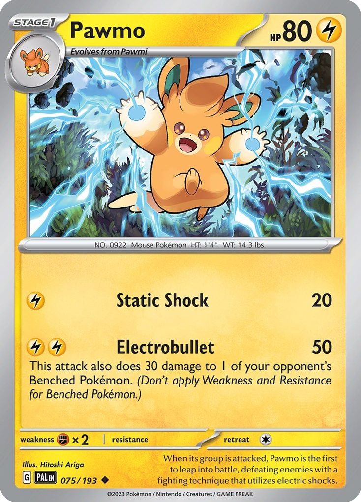 Pawmo - 75/193 - Normal - NM - Uncommon - Paldea Evolved
