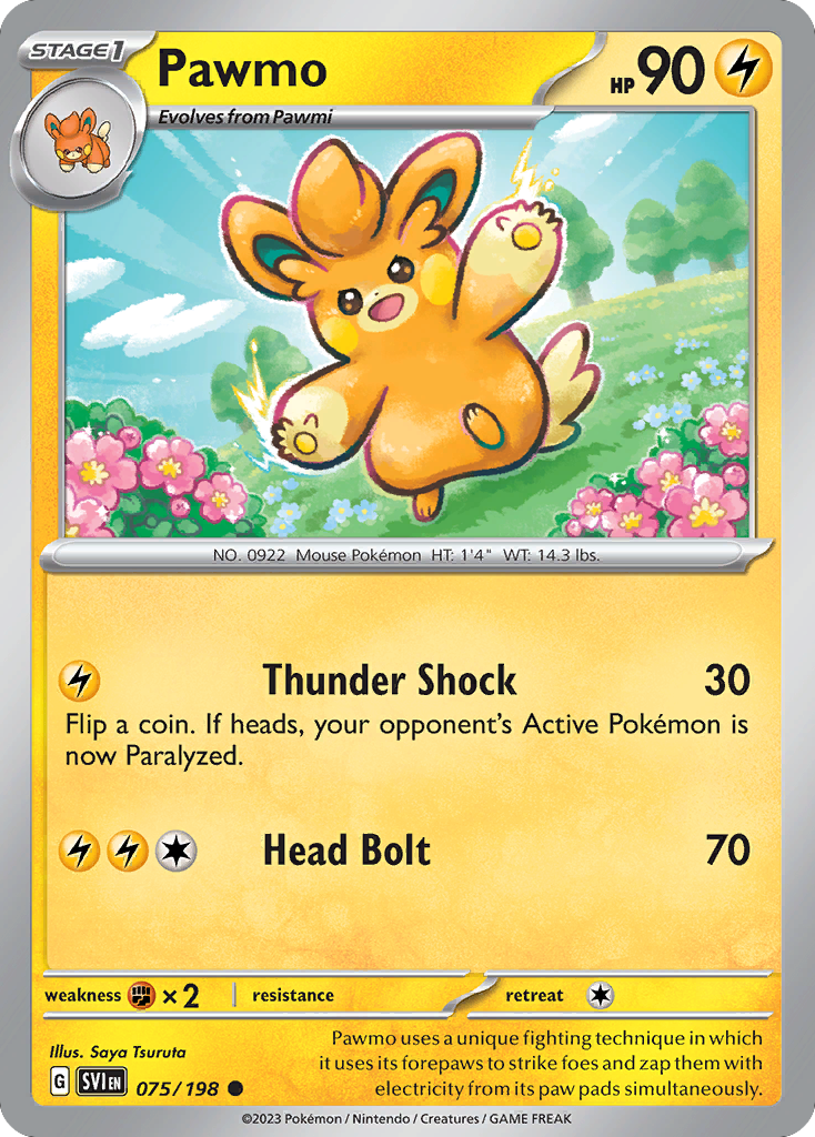 Pawmo - 75/198 - Reverse Holofoil - NM - Common - Scarlet & Violet