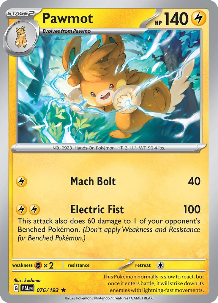 Pawmot - 76/193 - Holofoil - NM - Rare - Paldea Evolved