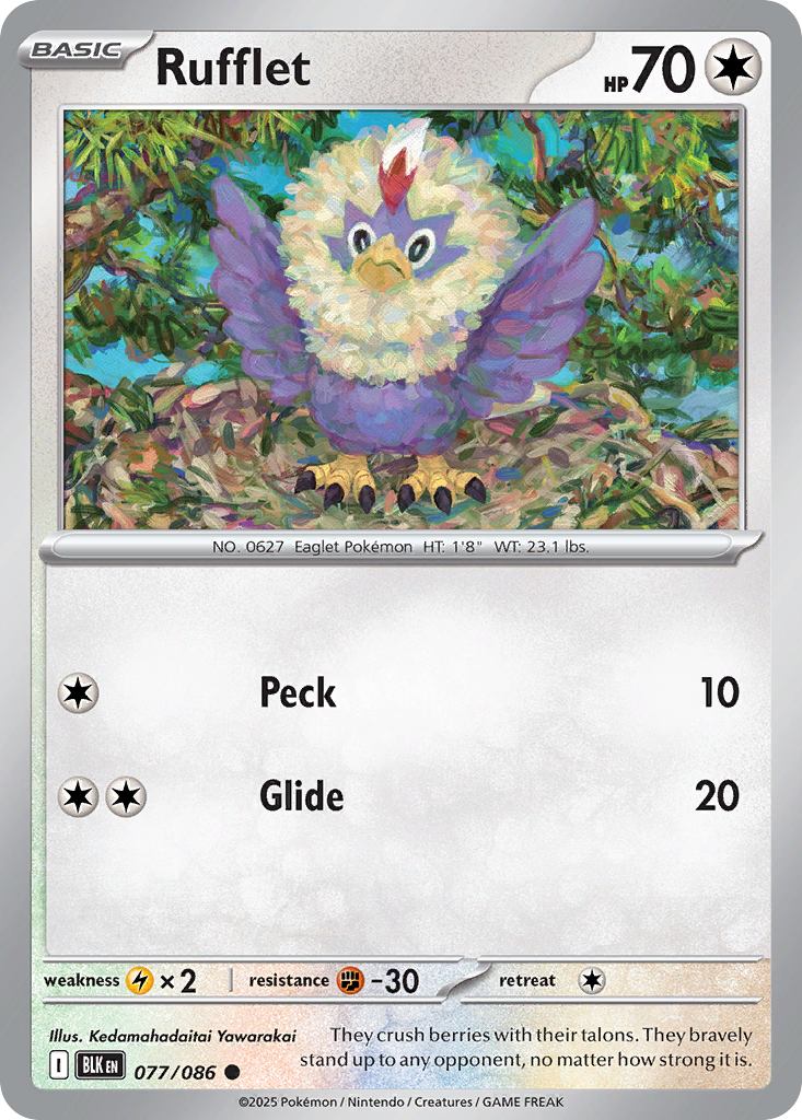 Rufflet - 77/86 - Normal - NM - Common - Black Bolt