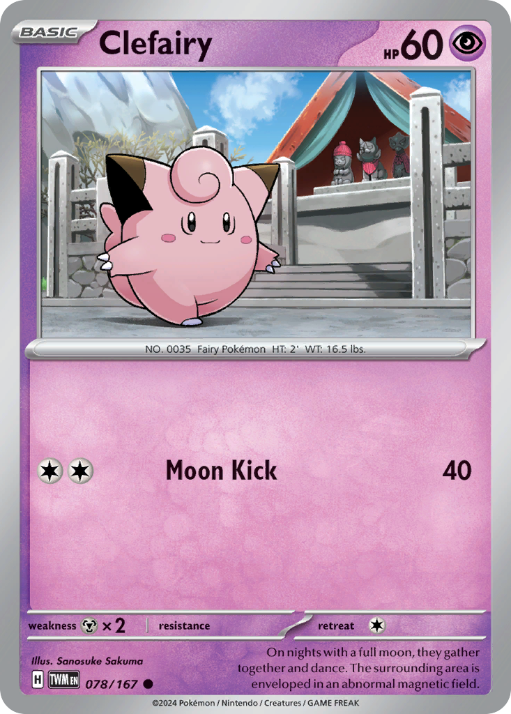 Clefairy - 78/167 - Reverse Holofoil - NM - Common - Twilight Masquerade