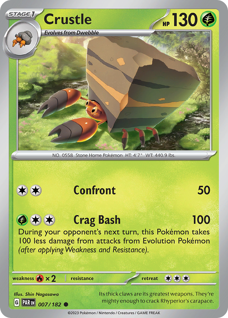 Crustle - 7/182 - Reverse Holofoil - NM - Common - Paradox Rift