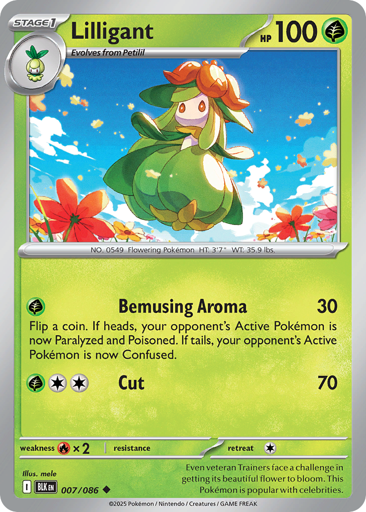 Lilligant - 7/86 - Normal - NM - Uncommon - Black Bolt
