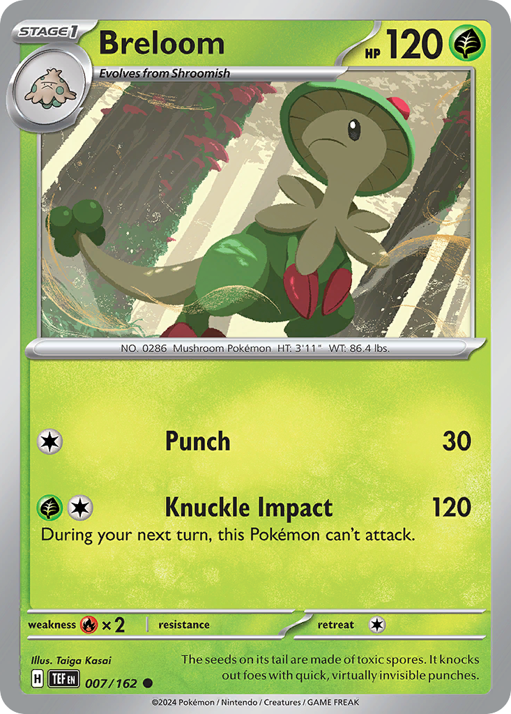 Breloom - 7/162 - Reverse Holofoil - NM - Common - Temporal Forces