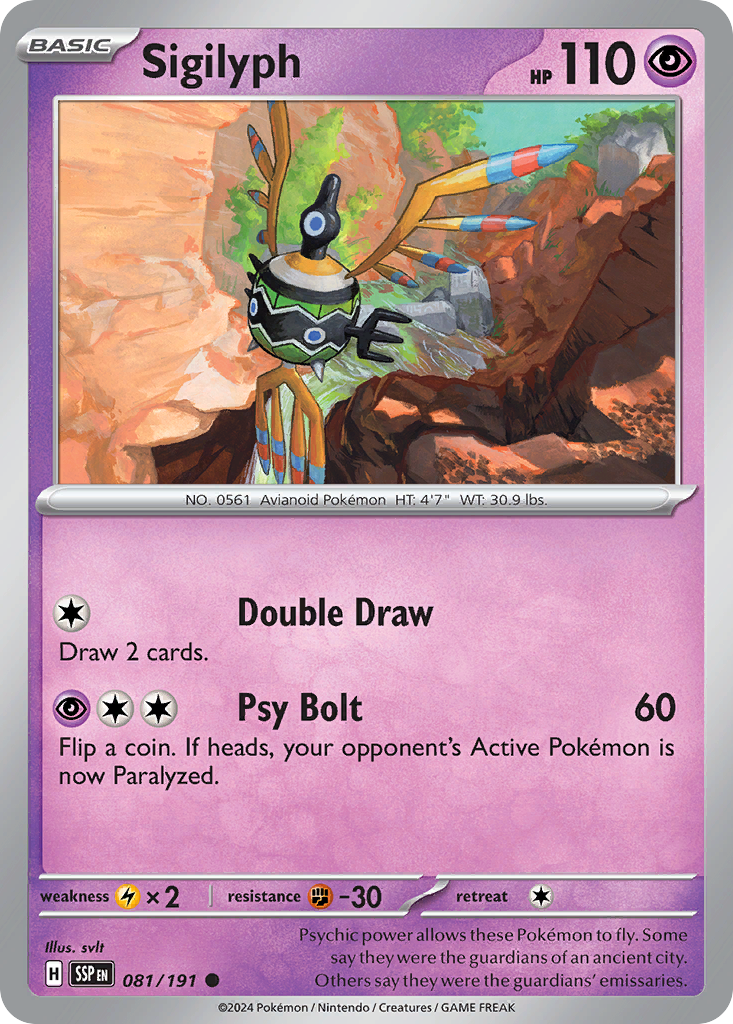 Sigilyph - 81/191 - Reverse Holofoil - NM - Common - Surging Sparks