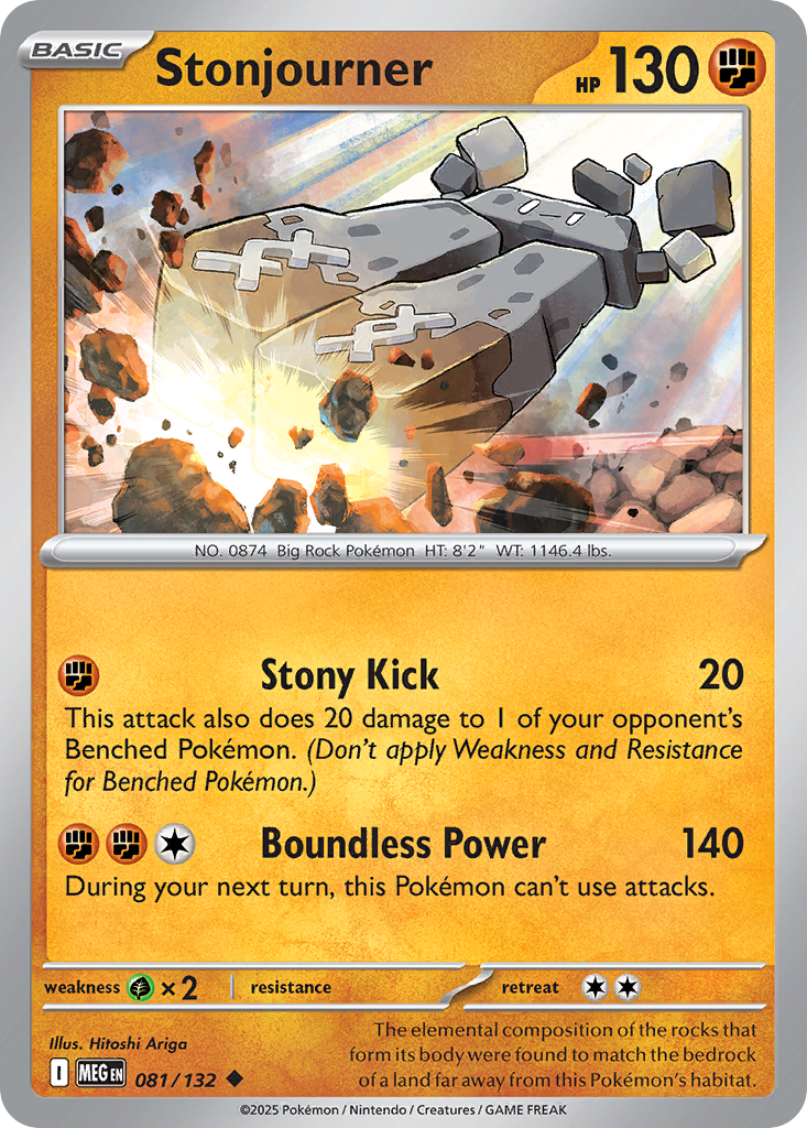 Stonjourner - 81/132 - Reverse Holofoil - NM - Uncommon - Mega Evolution