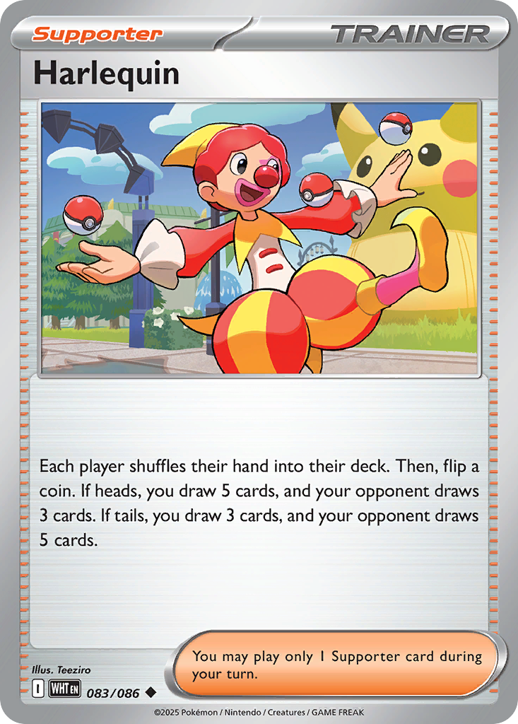 Harlequin - 83/86 - Reverse Holofoil - NM - Uncommon - White Flare