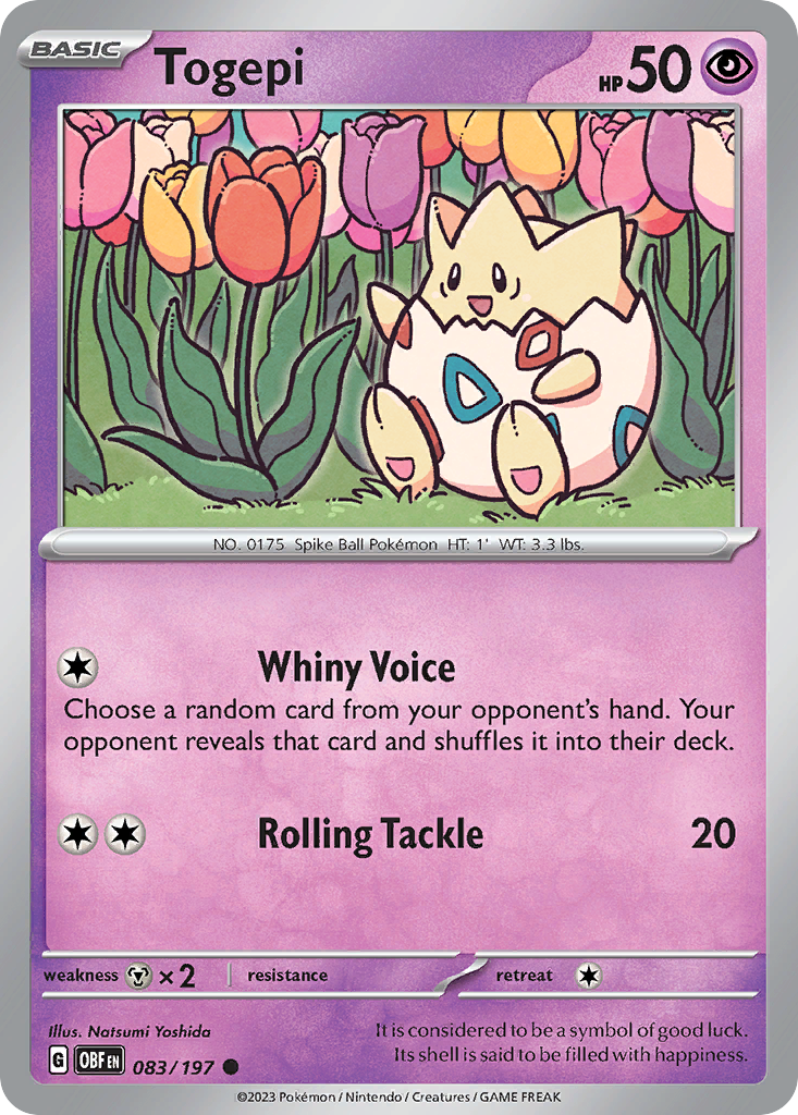 Togepi - 83/197 - Reverse Holofoil - NM - Common - Obsidian Flames