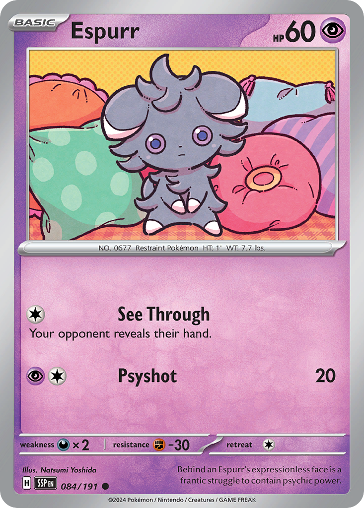 Espurr - 84/191 - Reverse Holofoil - NM - Common - Surging Sparks