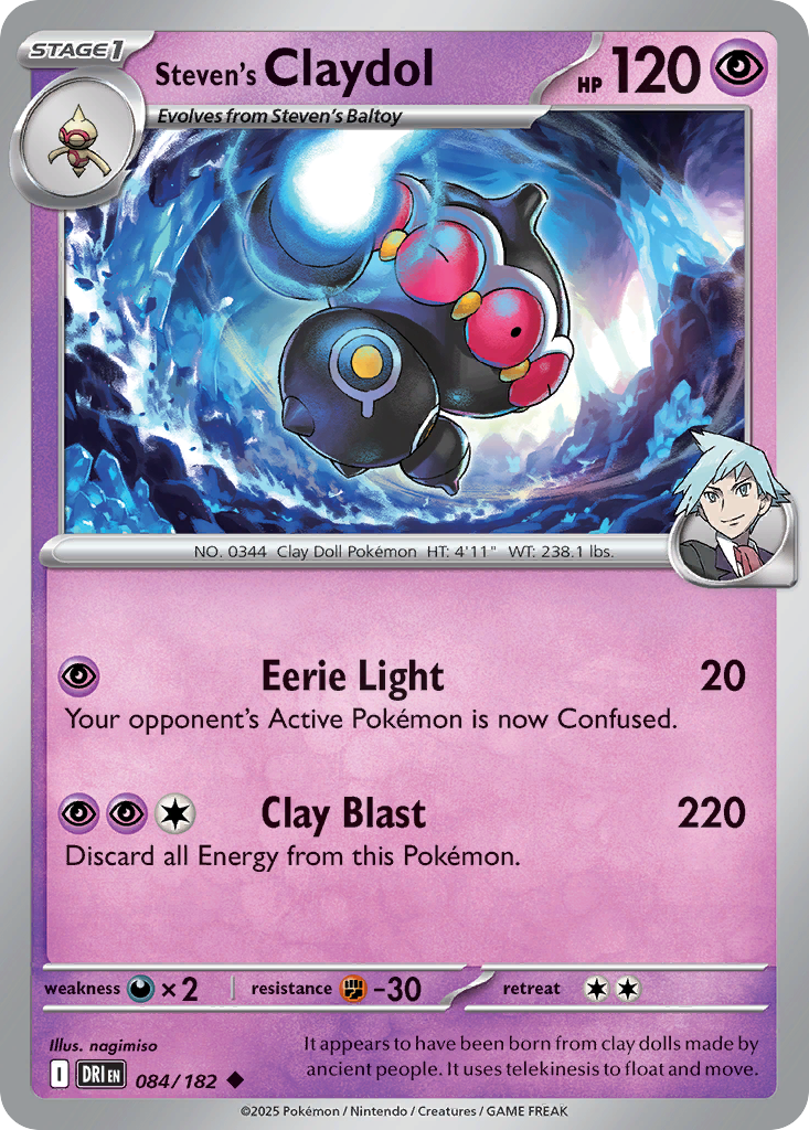 Steven's Claydol - 84/182 - Normal - NM - Uncommon - Destined Rivals