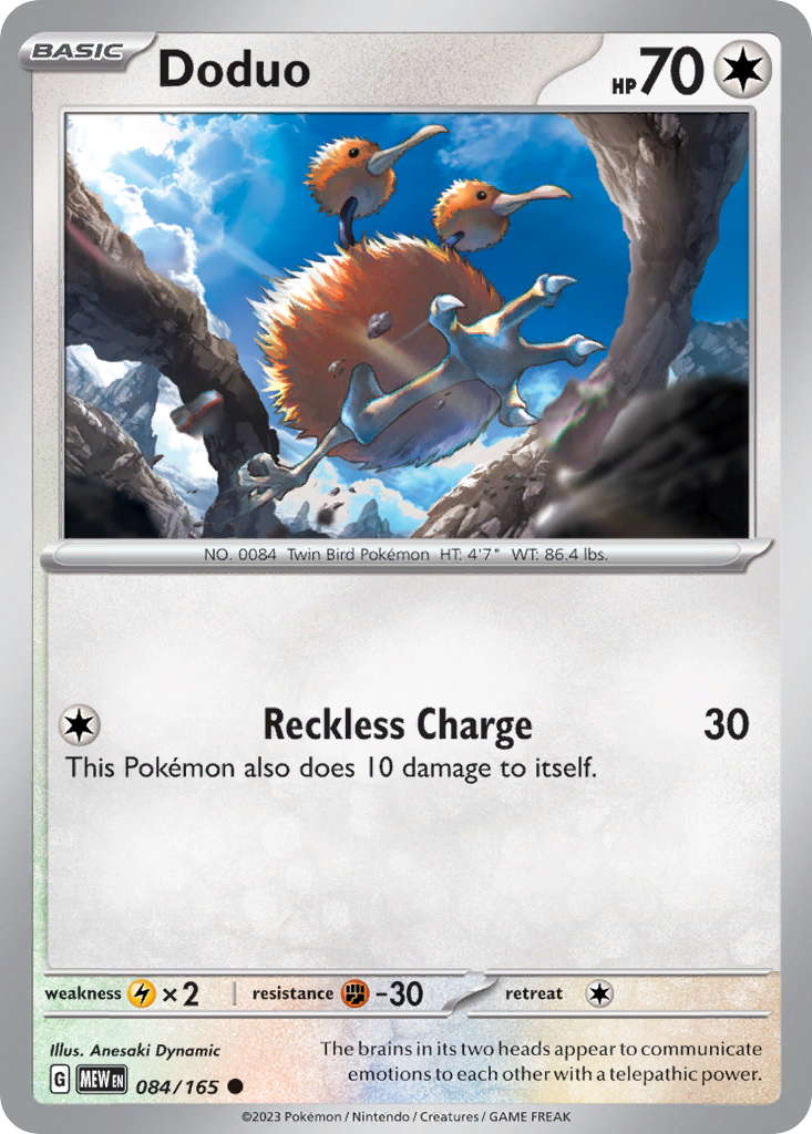 Doduo - 84/165 - Reverse Holofoil - NM - Common - 151