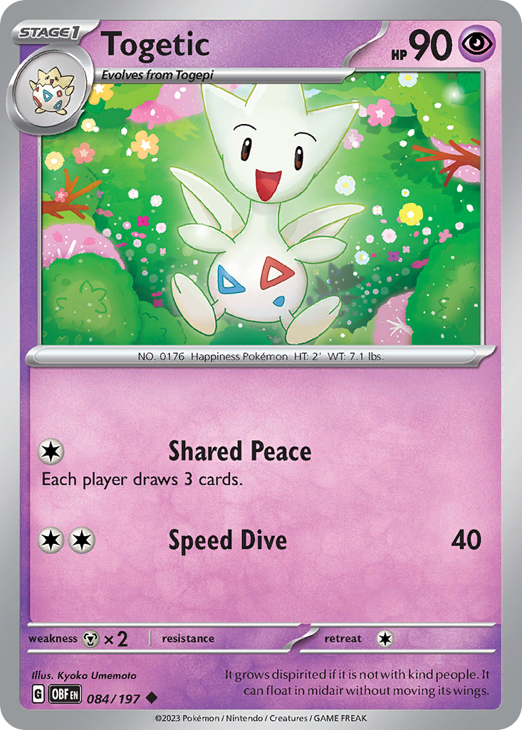 Togetic - 84/197 - Normal - NM - Uncommon - Obsidian Flames
