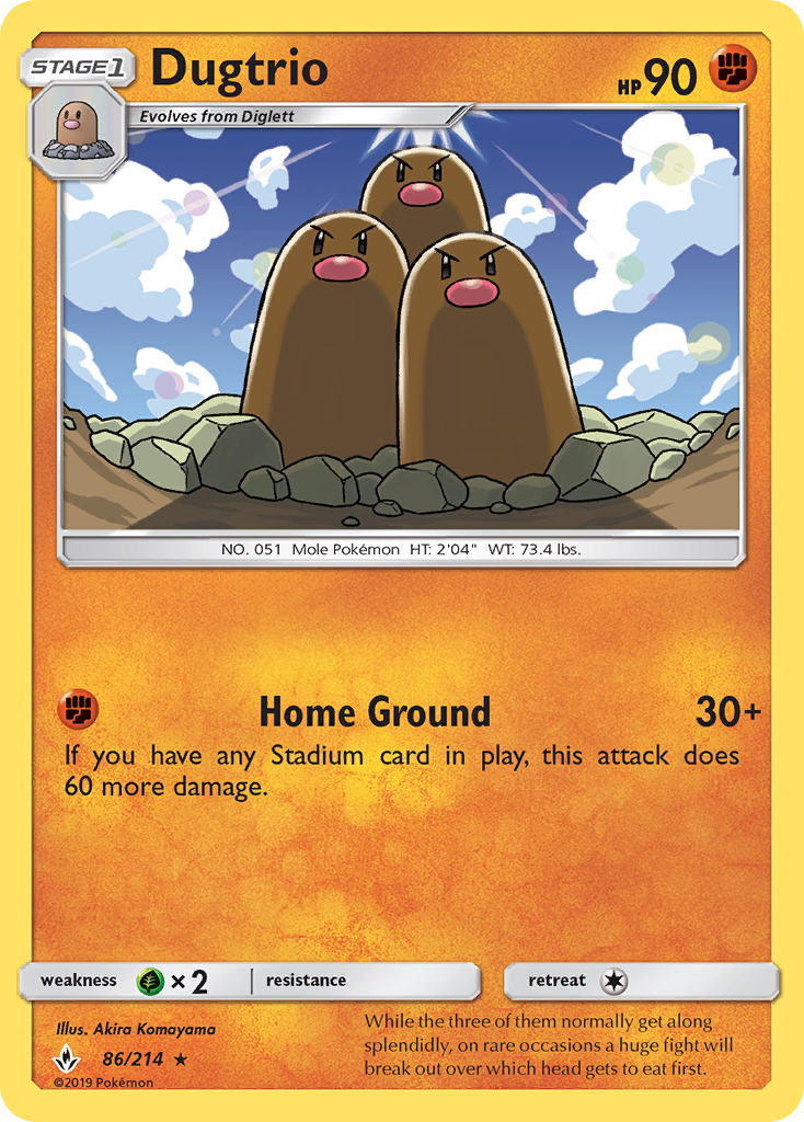 Dugtrio - 86/214 - Normal - NM - Rare - Unbroken Bonds