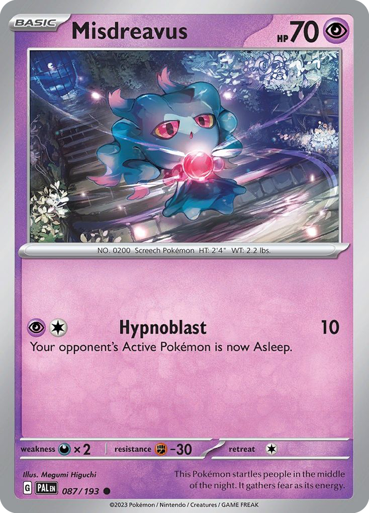 Misdreavus - 87/193 - Reverse Holofoil - NM - Common - Paldea Evolved