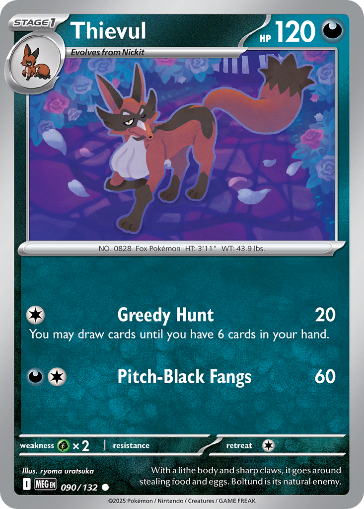 Thievul - 90/132 - Normal - NM - Common - Mega Evolution