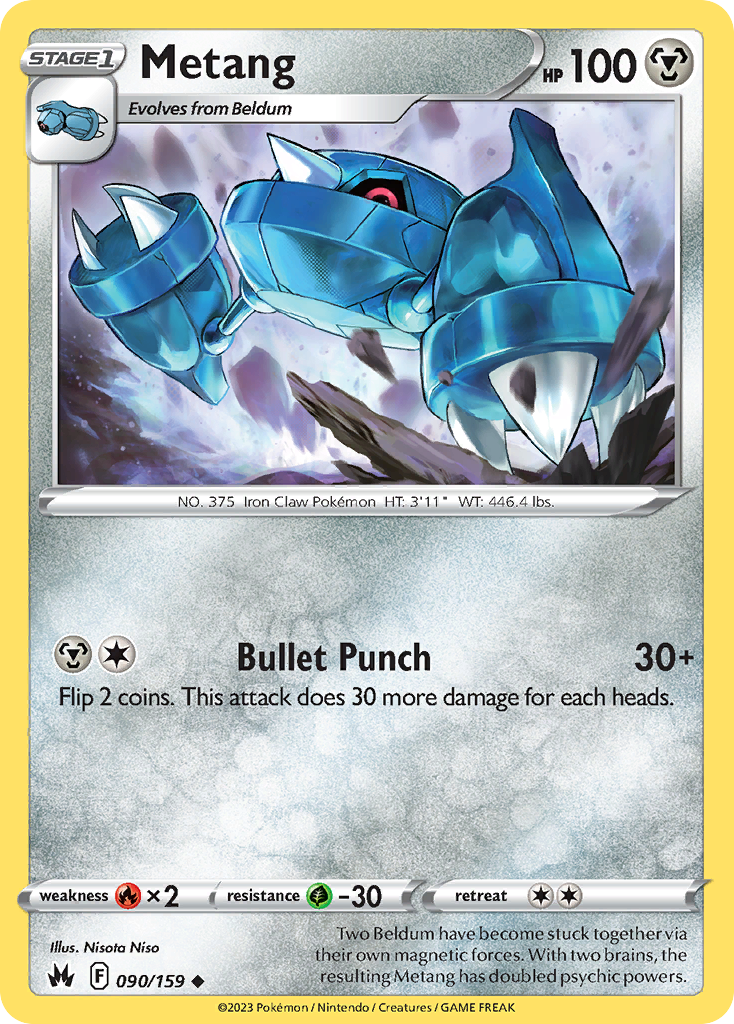 Metang - 90/159 - Normal - NM - Uncommon - Crown Zenith