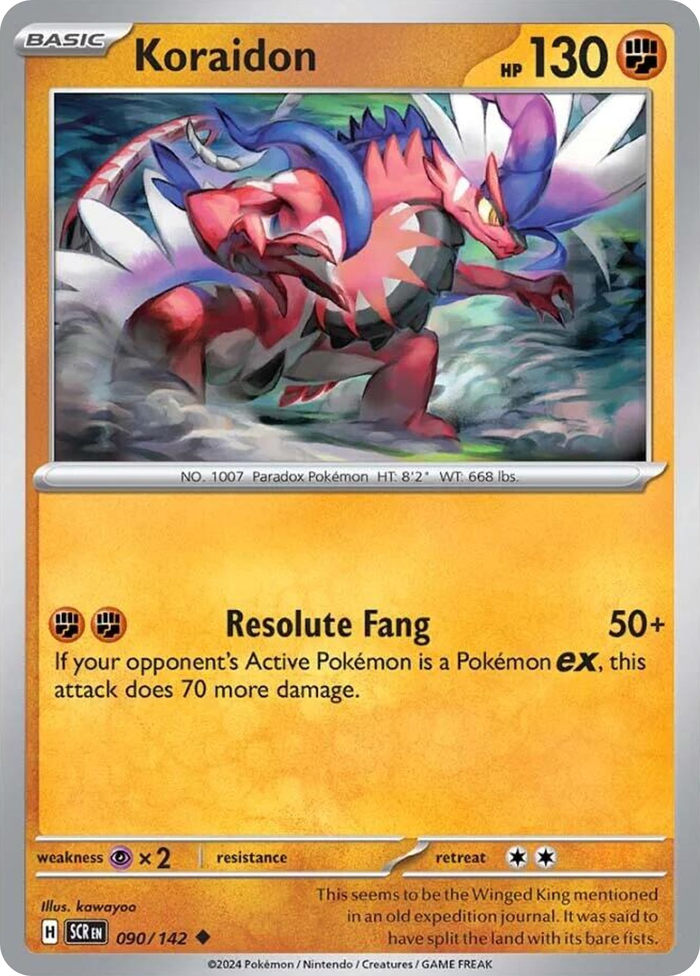 Koraidon - 90/142 - Reverse Holofoil - NM - Uncommon - Stellar Crown