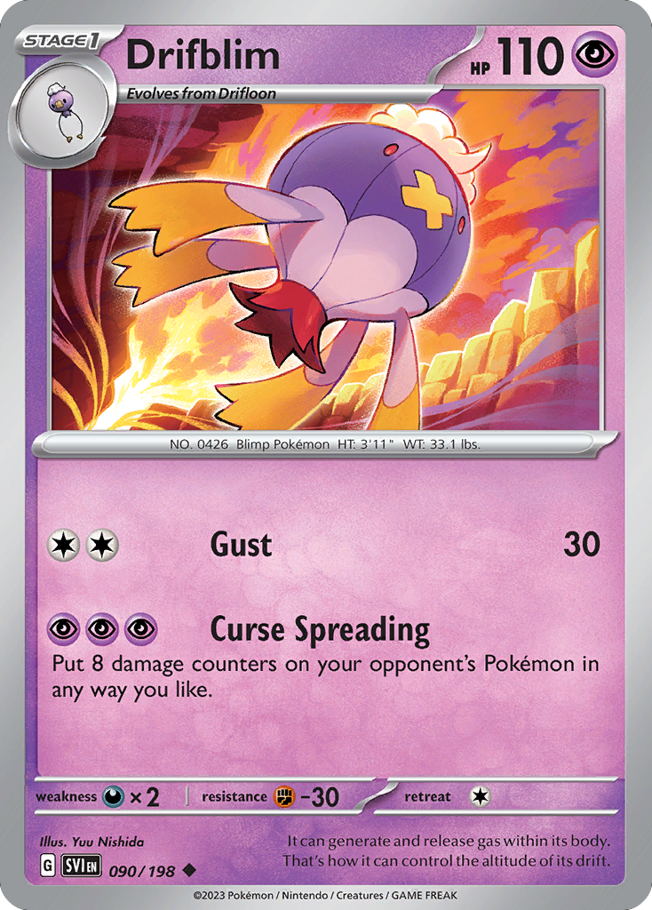 Drifblim - 90/198 - Normal - NM - Uncommon - Scarlet & Violet