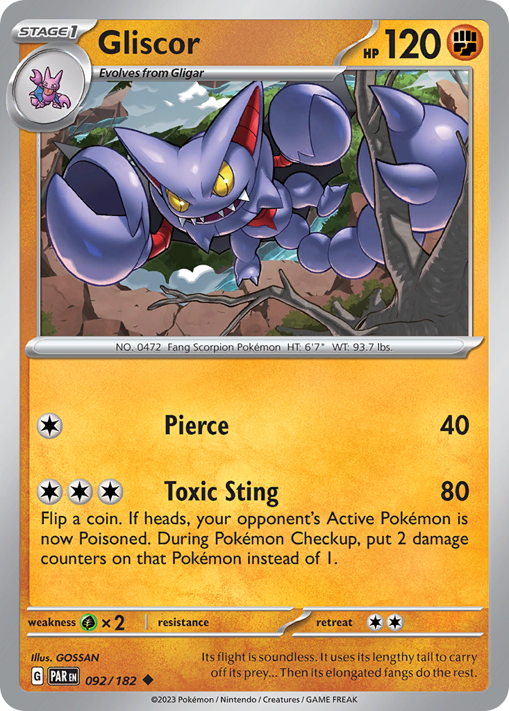Gliscor - 92/182 - Normal - NM - Uncommon - Paradox Rift