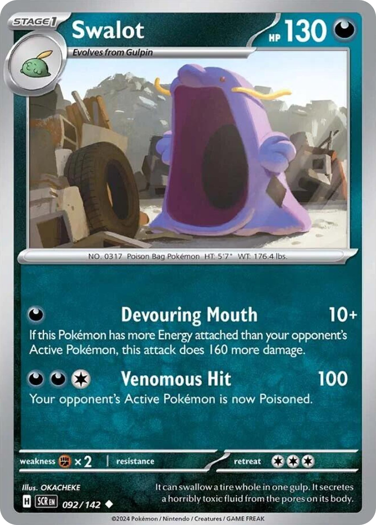 Swalot - 92/142 - Normal - NM - Uncommon - Stellar Crown