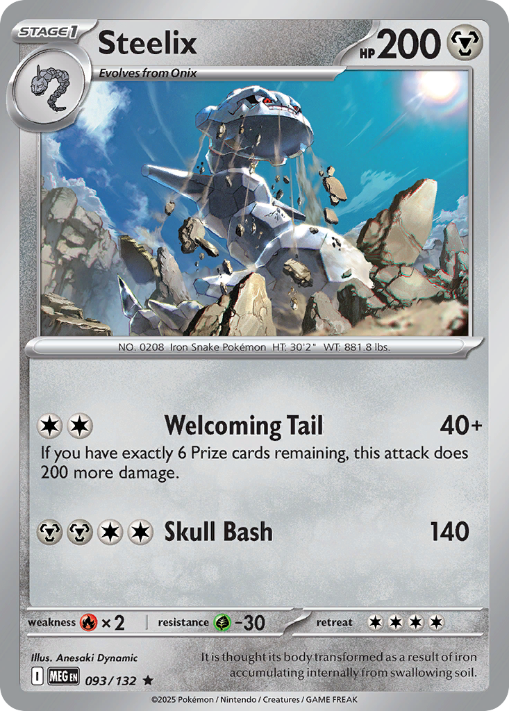 Steelix - 93/132 - Holofoil - NM - Rare - Mega Evolution