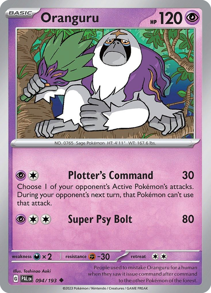 Oranguru - 94/193 - Normal - NM - Uncommon - Paldea Evolved
