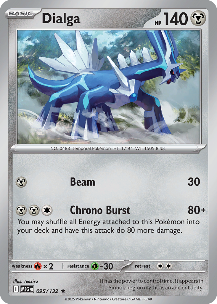 Dialga - 95/132 - Reverse Holofoil - NM - Rare - Mega Evolution