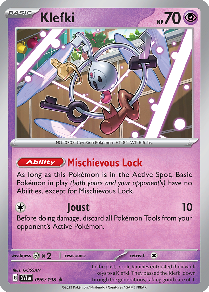 Klefki - 96/198 - Reverse Holofoil - NM - Rare - Scarlet & Violet