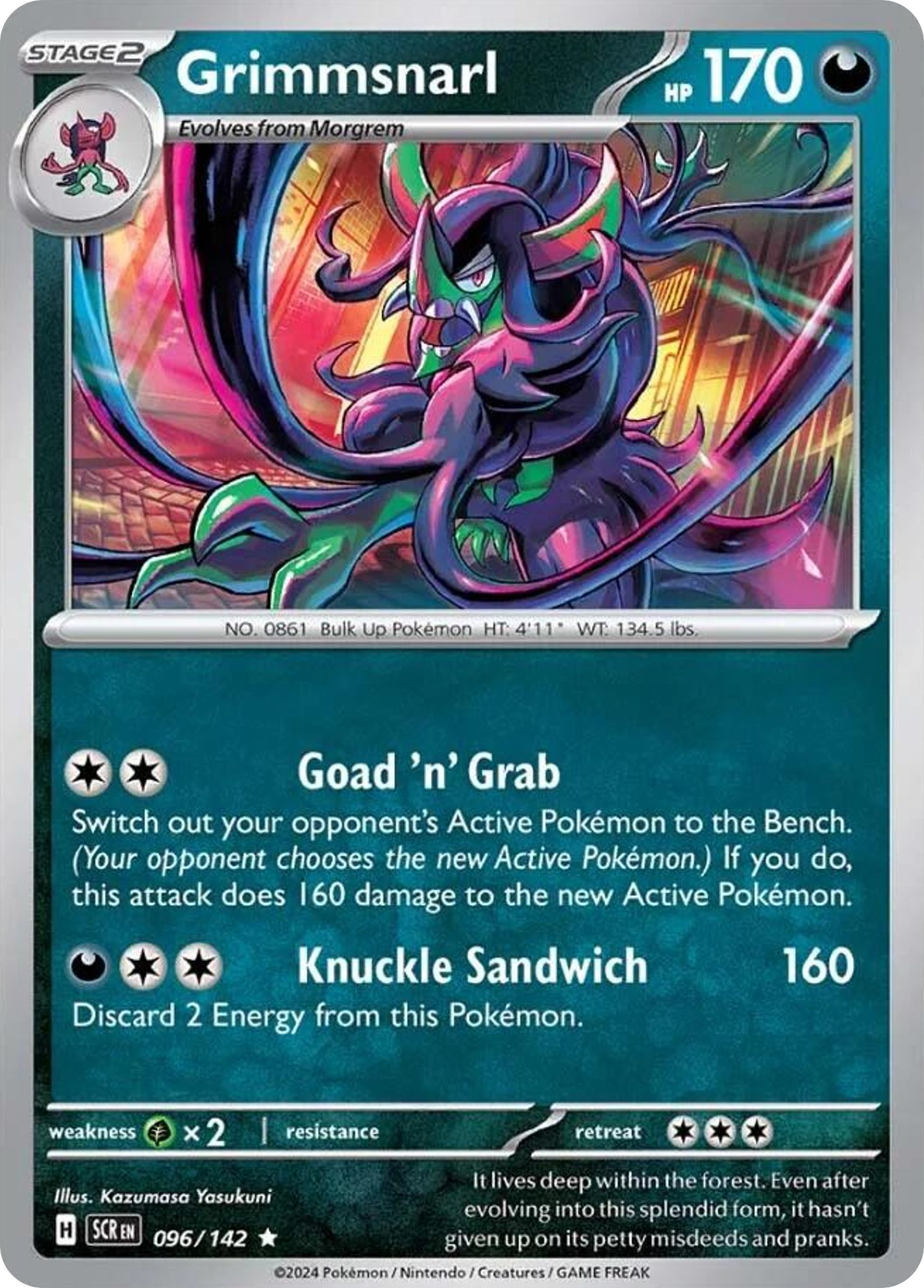 Grimmsnarl - 96/142 - Holofoil - NM - Rare - Stellar Crown