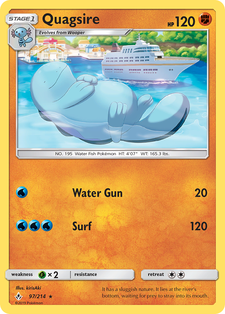 Quagsire - 97/214 - Normal - NM - Rare - Unbroken Bonds