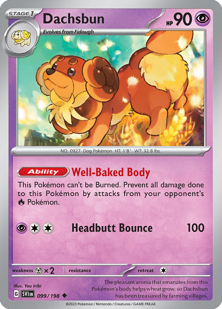 Dachsbun - 99/198 - Normal - NM - Uncommon - Scarlet & Violet