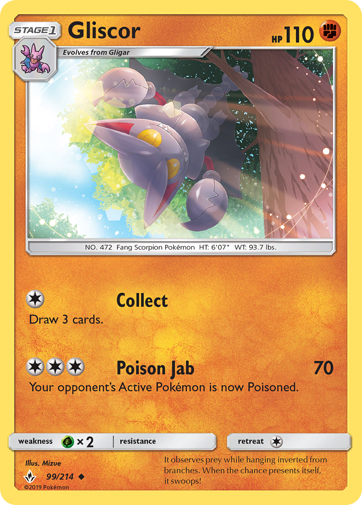 Gliscor - 99/214 - Normal - NM - Uncommon - Unbroken Bonds