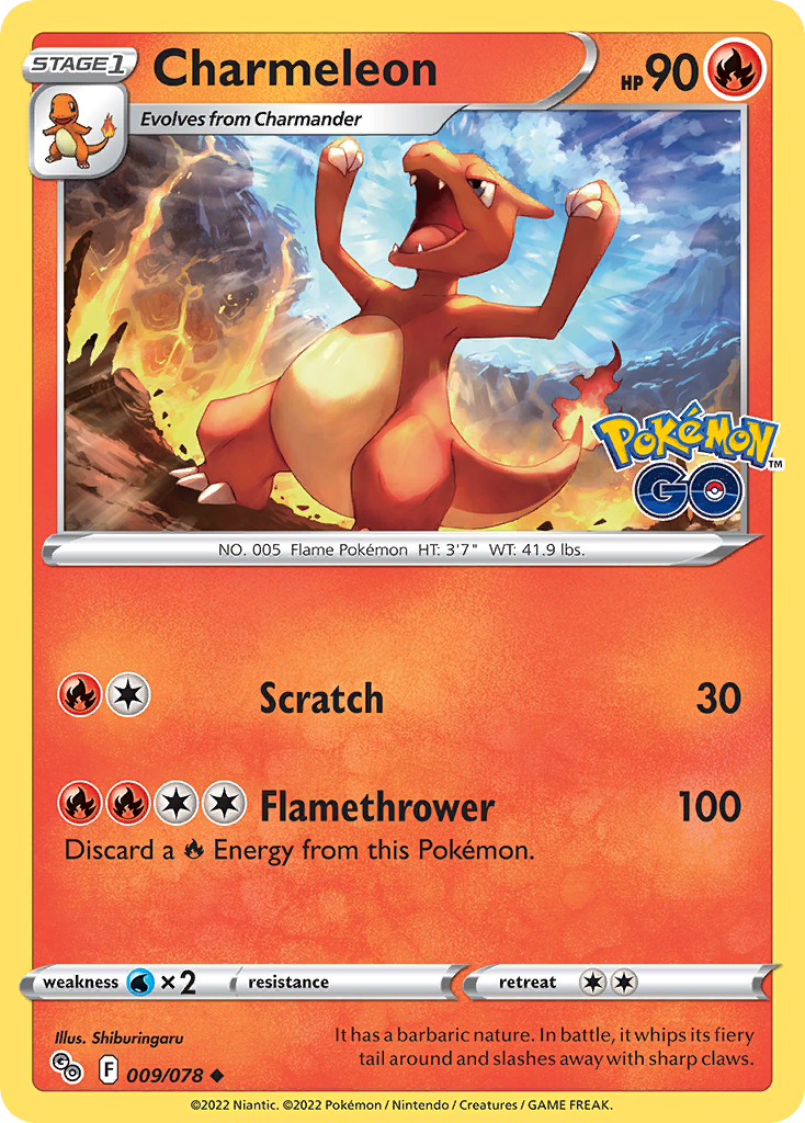 Charmeleon - 9/78 - Normal - NM - Uncommon - Pokémon GO