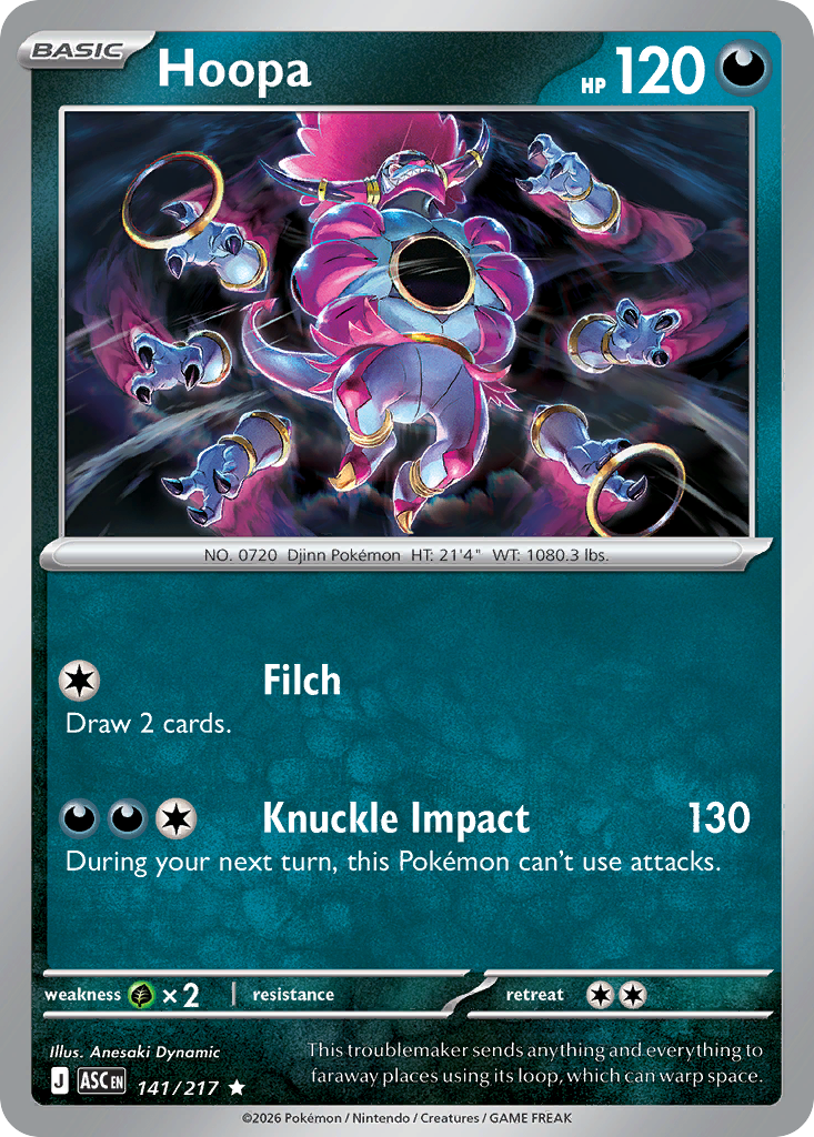 Hoopa (Poke Ball) - 141/217 - Reverse Holofoil - NM - Rare - Ascended Heroes