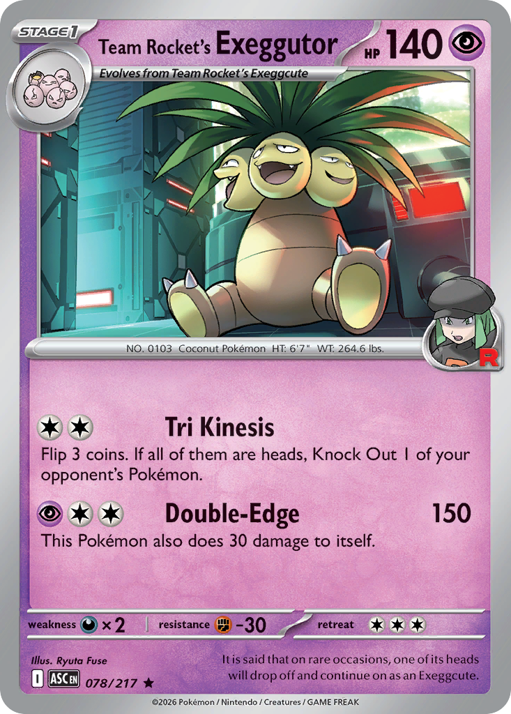 Team Rocket's Exeggutor - 78/217 - Holofoil - NM - Rare - Ascended Heroes