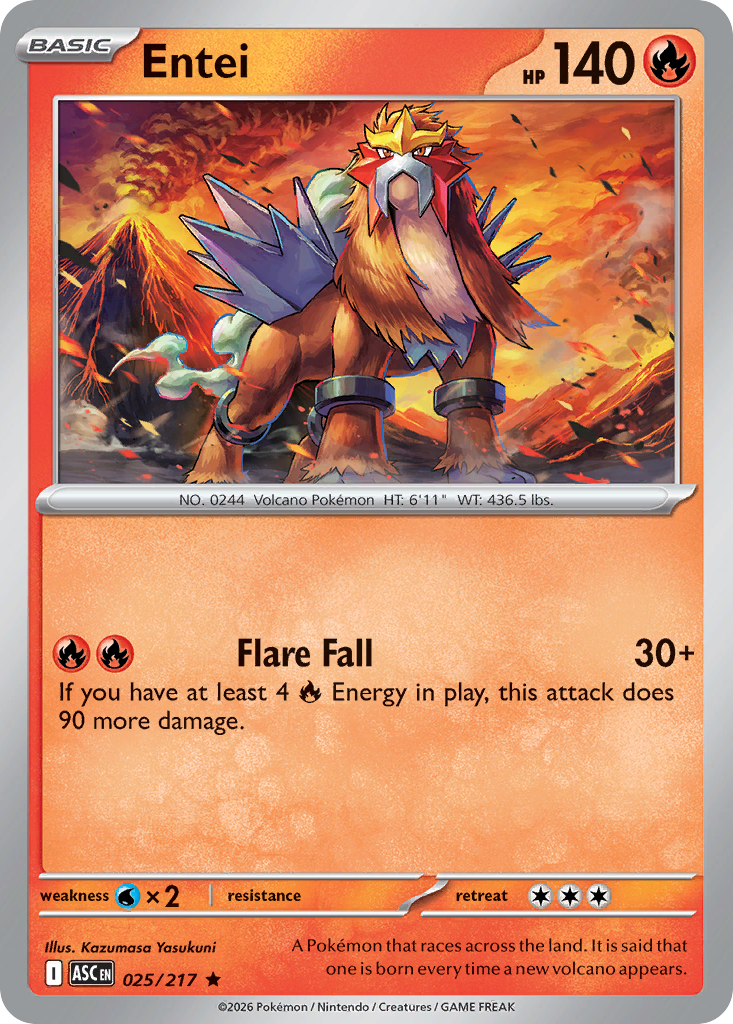 Entei (Quick Ball) - 25/217 - Reverse Holofoil - NM - Rare - Ascended Heroes