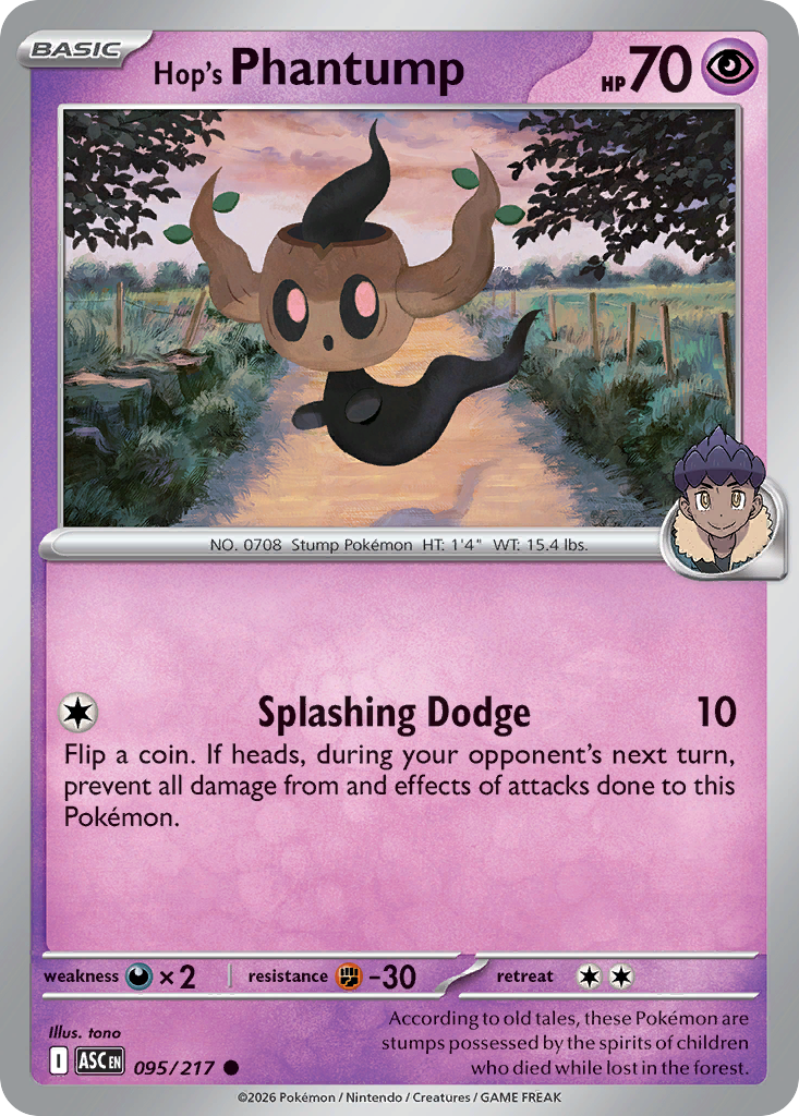 Hop's Phantump - 95/217 - Normal - NM - Common - Ascended Heroes