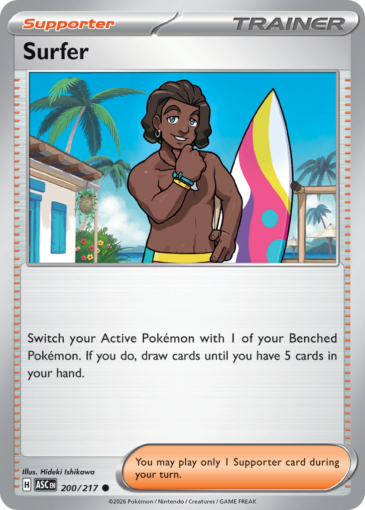 Surfer - 200/217 - Reverse Holofoil - NM - Common - Ascended Heroes