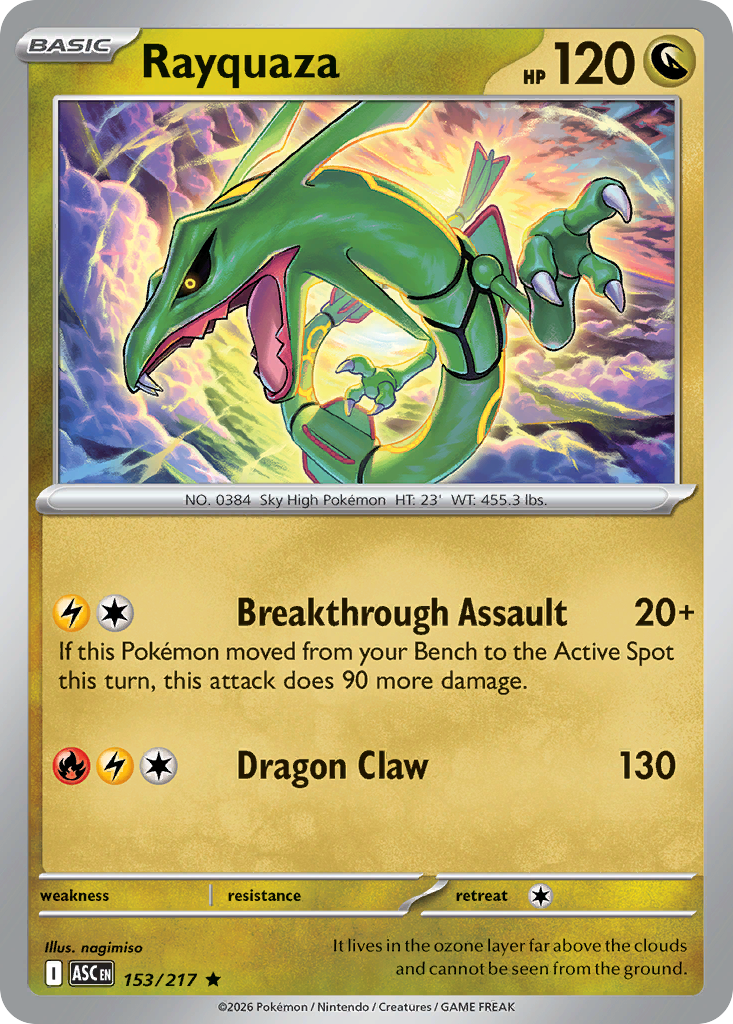 Rayquaza (Energy Symbol Pattern) - 153/217 - Reverse Holofoil - NM - Rare - Ascended Heroes