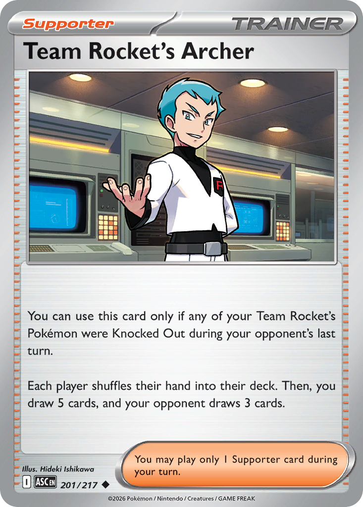 Team Rocket's Archer - 201/217 - Reverse Holofoil - NM - Uncommon - Ascended Heroes