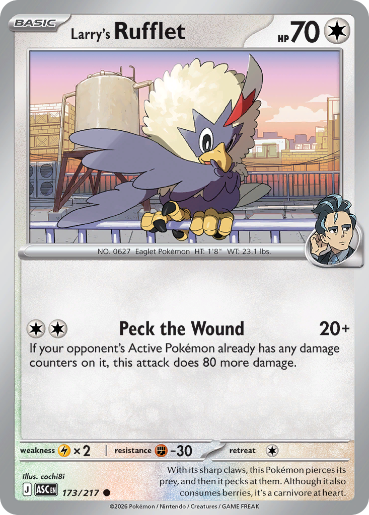 Larry's Rufflet (Poke Ball) - 173/217 - Reverse Holofoil - NM - Common - Ascended Heroes
