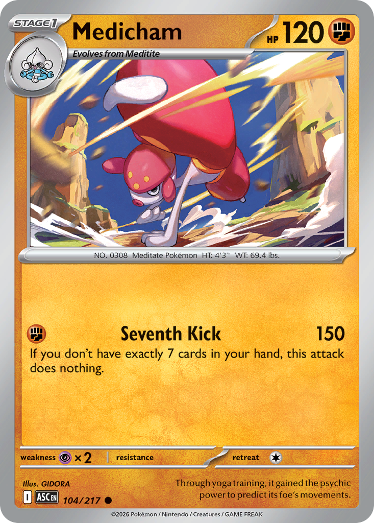 Medicham (Energy Symbol Pattern) - 104/217 - Reverse Holofoil - NM - Common - Ascended Heroes