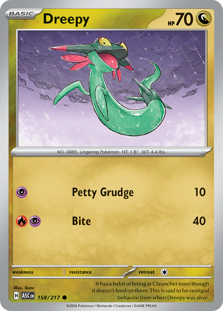 Dreepy (Energy Symbol Pattern) - 158/217 - Reverse Holofoil - NM - Common - Ascended Heroes