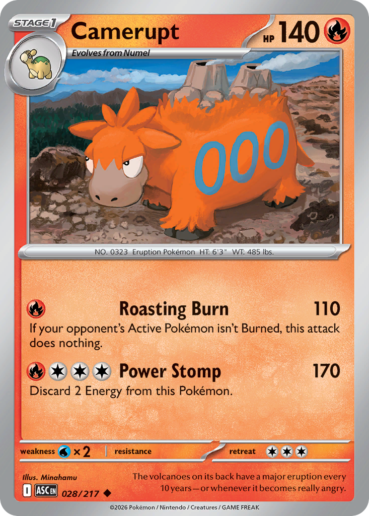 Camerupt (Quick Ball) - 28/217 - Reverse Holofoil - NM - Uncommon - Ascended Heroes