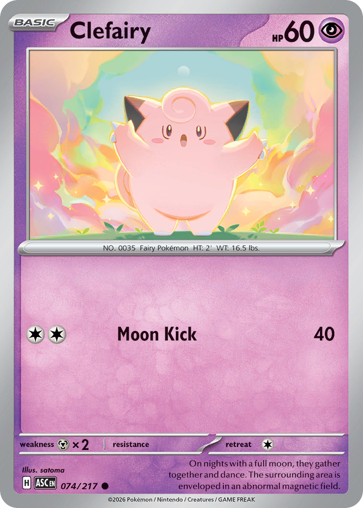 Clefairy - 74/217 - Normal - NM - Common - Ascended Heroes
